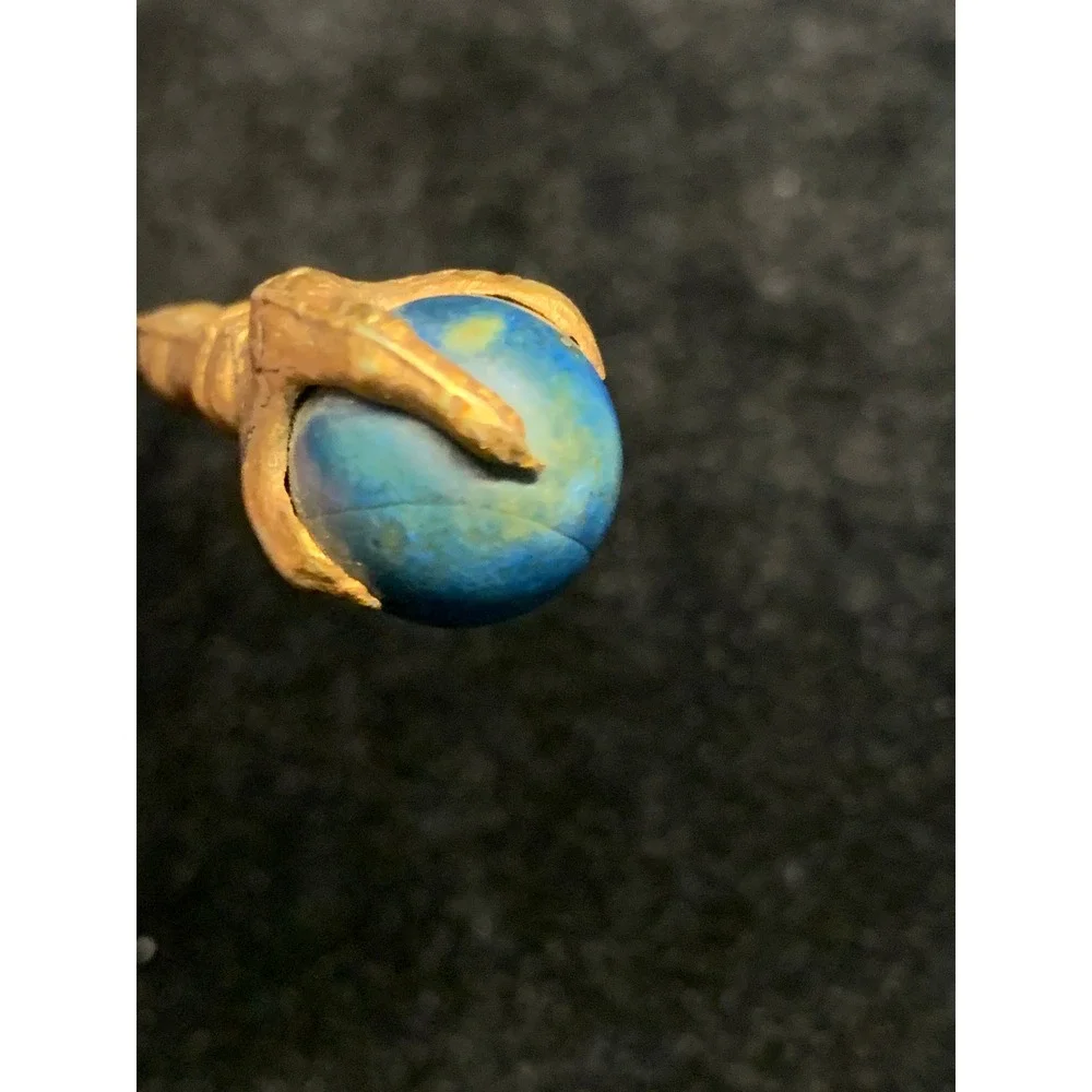 Vintage Germany Gold Tone Dragon Claw Blue Orb Bookmark Gothic Desk Accessory